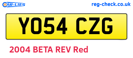 YO54CZG are the vehicle registration plates.