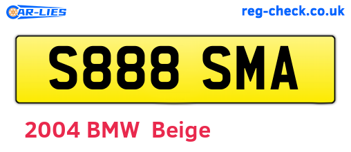 S888SMA are the vehicle registration plates.