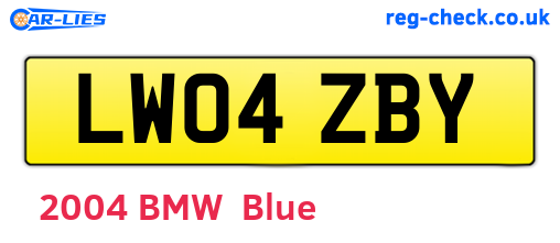 LW04ZBY are the vehicle registration plates.