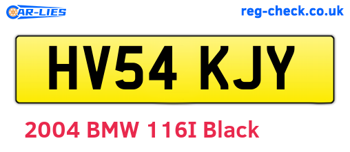 HV54KJY are the vehicle registration plates.