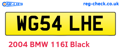 WG54LHE are the vehicle registration plates.