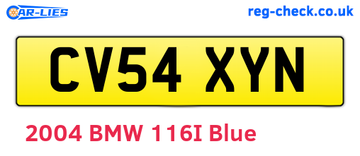CV54XYN are the vehicle registration plates.