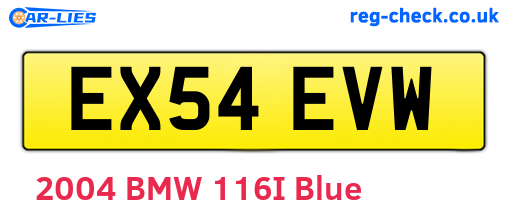 EX54EVW are the vehicle registration plates.