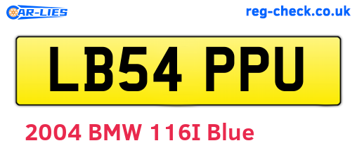 LB54PPU are the vehicle registration plates.