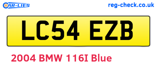 LC54EZB are the vehicle registration plates.