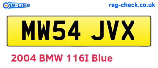 MW54JVX are the vehicle registration plates.
