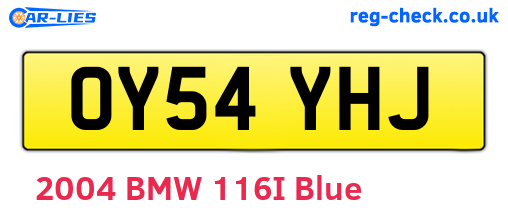 OY54YHJ are the vehicle registration plates.