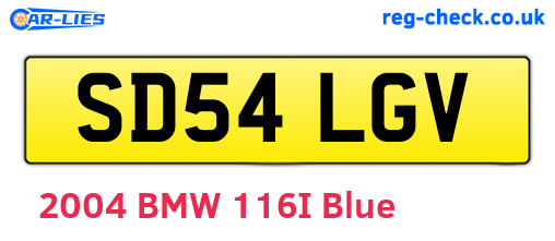 SD54LGV are the vehicle registration plates.