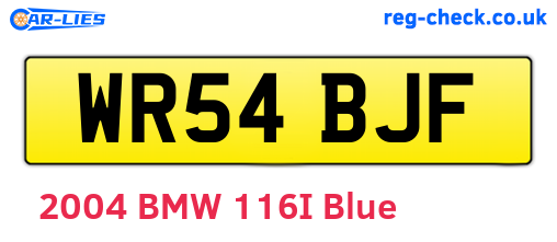 WR54BJF are the vehicle registration plates.