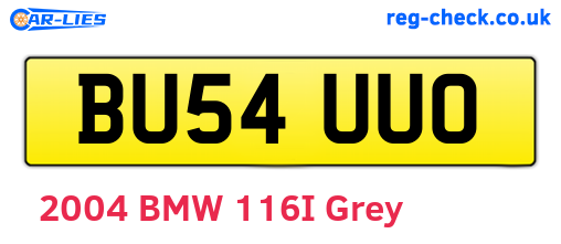 BU54UUO are the vehicle registration plates.