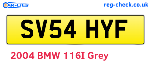 SV54HYF are the vehicle registration plates.