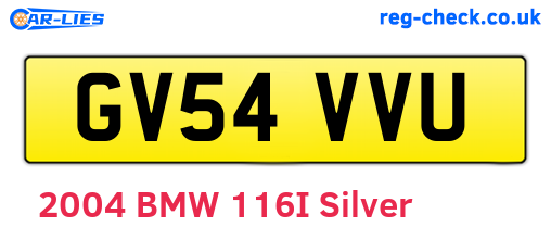 GV54VVU are the vehicle registration plates.