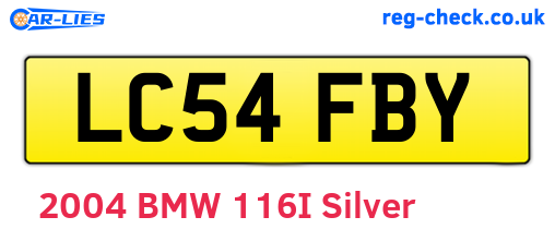 LC54FBY are the vehicle registration plates.
