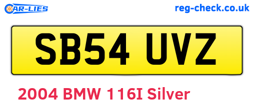 SB54UVZ are the vehicle registration plates.