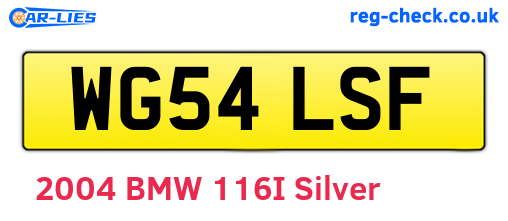 WG54LSF are the vehicle registration plates.