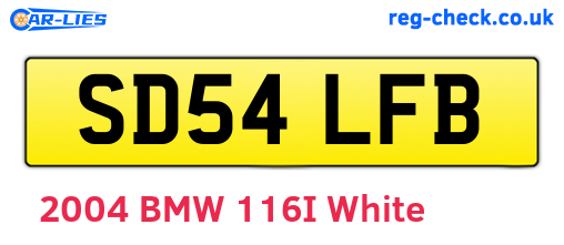 SD54LFB are the vehicle registration plates.