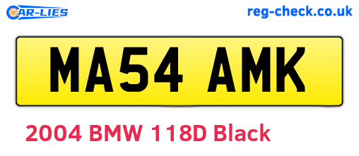 MA54AMK are the vehicle registration plates.