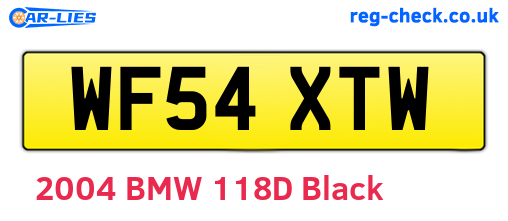 WF54XTW are the vehicle registration plates.