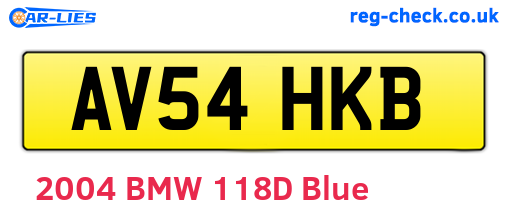 AV54HKB are the vehicle registration plates.