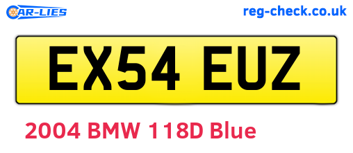 EX54EUZ are the vehicle registration plates.