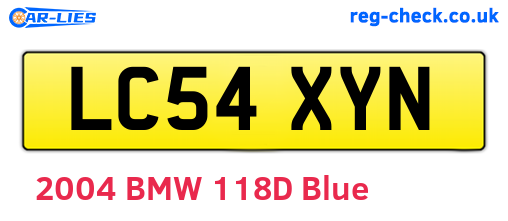LC54XYN are the vehicle registration plates.