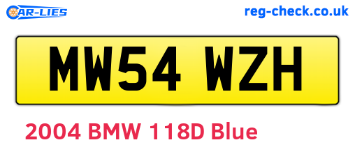 MW54WZH are the vehicle registration plates.