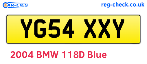 YG54XXY are the vehicle registration plates.