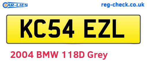 KC54EZL are the vehicle registration plates.