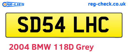 SD54LHC are the vehicle registration plates.