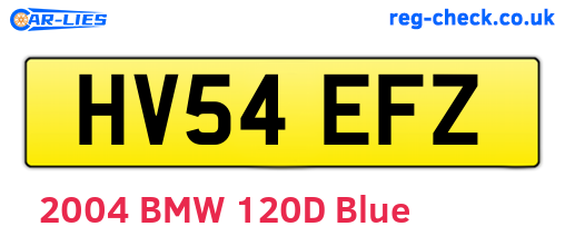 HV54EFZ are the vehicle registration plates.