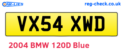 VX54XWD are the vehicle registration plates.