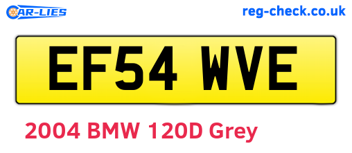 EF54WVE are the vehicle registration plates.
