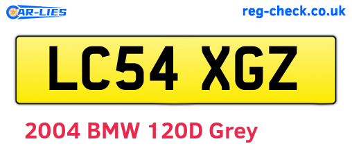 LC54XGZ are the vehicle registration plates.