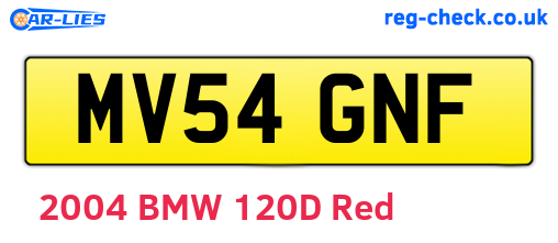 MV54GNF are the vehicle registration plates.
