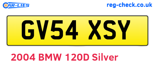 GV54XSY are the vehicle registration plates.