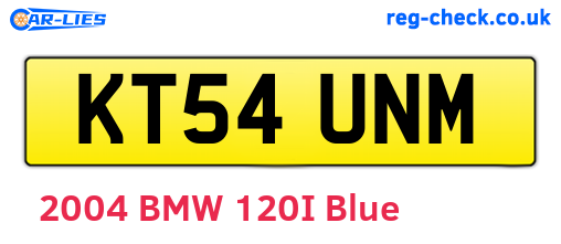 KT54UNM are the vehicle registration plates.