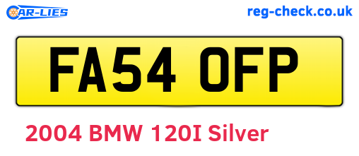 FA54OFP are the vehicle registration plates.