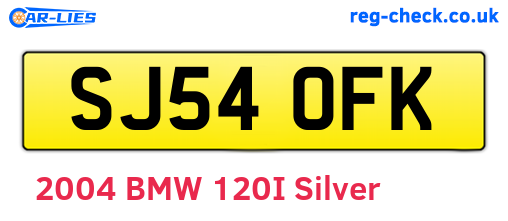 SJ54OFK are the vehicle registration plates.