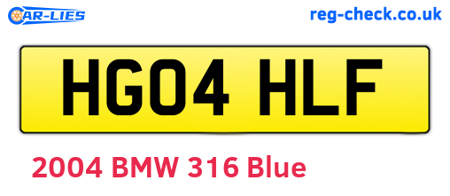 HG04HLF are the vehicle registration plates.