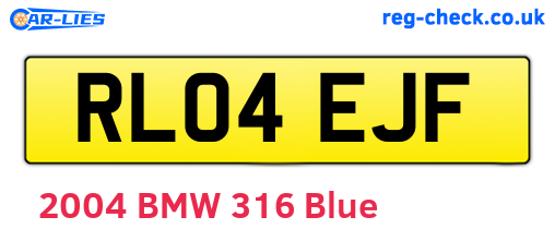 RL04EJF are the vehicle registration plates.