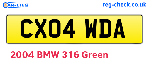 CX04WDA are the vehicle registration plates.