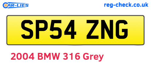 SP54ZNG are the vehicle registration plates.
