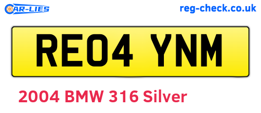 RE04YNM are the vehicle registration plates.
