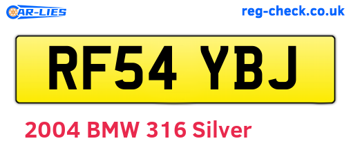 RF54YBJ are the vehicle registration plates.