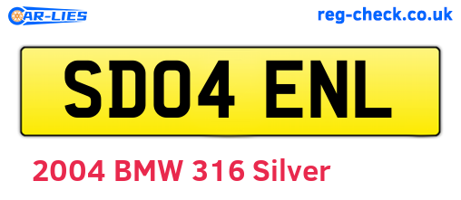 SD04ENL are the vehicle registration plates.