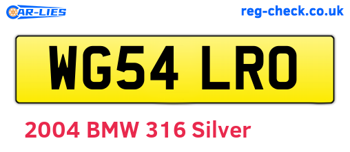 WG54LRO are the vehicle registration plates.