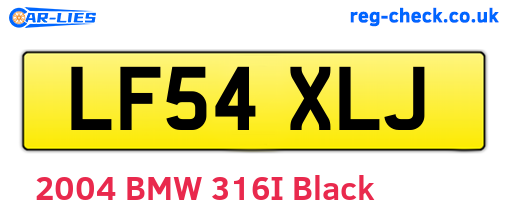 LF54XLJ are the vehicle registration plates.