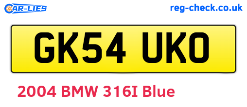 GK54UKO are the vehicle registration plates.