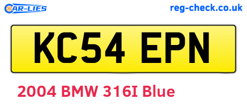 KC54EPN are the vehicle registration plates.