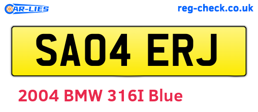SA04ERJ are the vehicle registration plates.